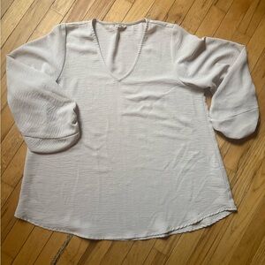 JODIFL Cream V-Neck Blouse